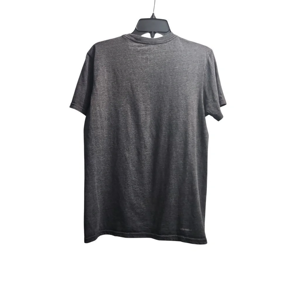Adidas Men's Classic Logo Athletic T-Shirt Performance Climalite Crew Neck‎ Gray